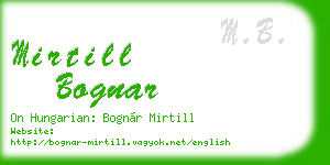 mirtill bognar business card
