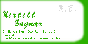 mirtill bognar business card